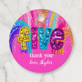 Etiquetas Para Recuerdos 5.º Chica de la Secuencia Arcoiris Caliente