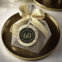 60.º Cumpleaños Flores Vintage de Oro Negro