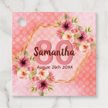 80 cumpleaños fiesta de coral oro flores de coral 