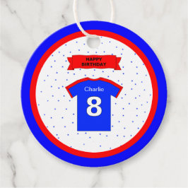 Etiquetas Para Recuerdos 8.º cumpleaños gracias estrellas de deportes rojos