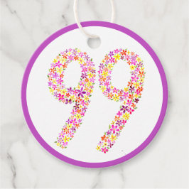 Etiquetas Para Recuerdos 99.ª fiesta de cumpleaños flor morada amarilla Fav