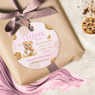 Etiquetas Para Recuerdos A little Cookie Baby Shower - Teddy Bear Pink