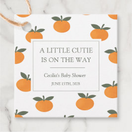 Etiquetas Para Recuerdos A Little Cutie Orange Gender Neutral Baby Shower