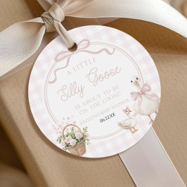 Etiquetas Para Recuerdos A Little Silly Goose Pink Floral Bow Baby Shower