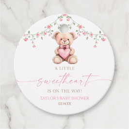 Etiquetas Para Recuerdos A Little Sweetheart Pink Teddy Bear Baby Shower