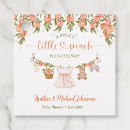 Etiquetas Para Recuerdos A Sweet Little Peach Clothesline Girl Baby Shower