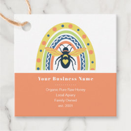 Etiquetas Para Recuerdos Abeja Apicultor Retro Bloque de Color Arcoíris