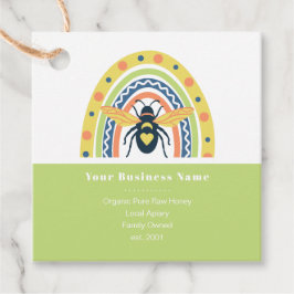 Etiquetas Para Recuerdos Abeja Apicultora Retro Bloque de Color Arcoíris