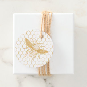 Etiquetas Para Recuerdos Abeja dorada y panal