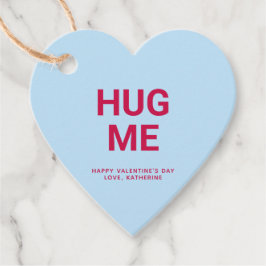 Etiquetas Para Recuerdos Abrazo corazón azul, corazón gracioso, lindo El dí