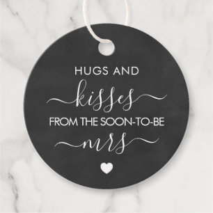 Etiquetas Para Recuerdos Abrazos y besos de pronto para ser la Sra. Chalkbo