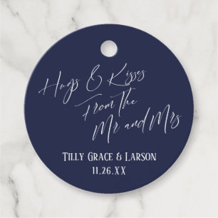 Etiquetas Para Recuerdos Abrazos y besos del Sr. y la Sra. Simple Navy