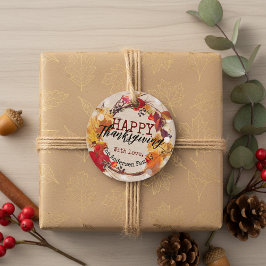 Etiquetas Para Recuerdos Acción de Gracias De La Guerra De Otoño Con Foliag