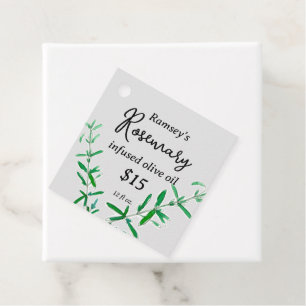 Etiquetas Para Recuerdos Aceite de oliva infundido de Rosemary Acondicionam