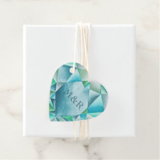Etiquetas Para Recuerdos Acuarela Aquamarine El día de San Valentín Corazón