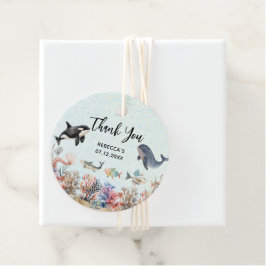 Etiquetas Para Recuerdos Acuarela bajo el mar Gracias Baby Shower