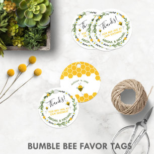 Etiquetas Para Recuerdos Acuarela Bumble Bee "Gracias por la asistencia aqu