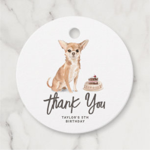 Etiquetas Para Recuerdos Acuarela Chihuahua Dog Cumpleaños Gracias