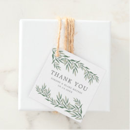 Etiquetas Para Recuerdos Acuarela deja vegetación Boda Gracias