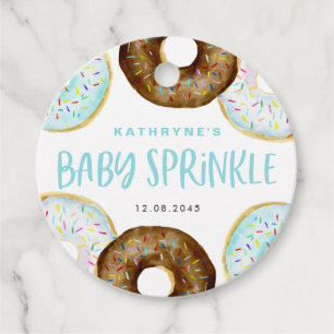 Etiquetas Para Recuerdos Acuarela Donuts Boy Baby Sprinkle Gracias