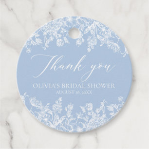 Etiquetas Para Recuerdos Acuarela Dusty Blue Bridal Shower Gracias