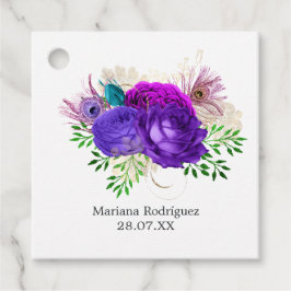 Etiquetas Para Recuerdos Acuarela floral Mardi Gras Quinceañera