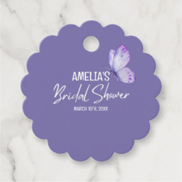 Etiquetas Para Recuerdos Acuarela floral mariposa púrpura despedida de solt