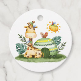 Etiquetas Para Recuerdos Acuarela Giraffe Safari Cumpleaños Gracias