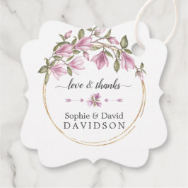 Etiquetas Para Recuerdos Acuarela Magnolia Flores Bloom Boda de Oro