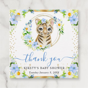 Etiquetas Para Recuerdos Acuarela Monada de Tigre de la Jungla Floral Baby 