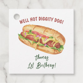 Etiquetas Para Recuerdos Acuarela Niños Perros Calientes Cumpleaños