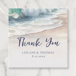 Etiquetas Para Recuerdos Acuarela Ocean Wave Beach Wedding Gracias