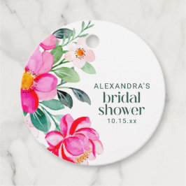 Etiquetas Para Recuerdos Acuarela Rosa Brillante Cumple Bridal Floral Perso