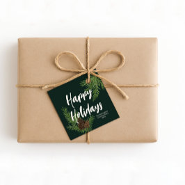 Etiquetas Para Recuerdos Acuarela Rustica Moderna Pinecone Felices Fiestas