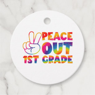 Etiquetas Para Recuerdos Adiós Primero Grado Tie Dye Último Día 1er Grado