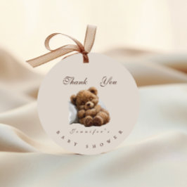 Etiquetas Para Recuerdos Adorable Dormido Teddy Bear Gracias
