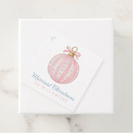 Etiquetas Para Recuerdos Adorno de lazo rosa de Navidad caprichoso pastel