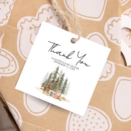 Etiquetas Para Recuerdos Adventure Begin Woodland Animal Baby Shower Square