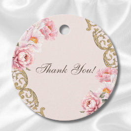 Etiquetas Para Recuerdos Agradecimiento a la Baby Shower de Pink Peony Roco