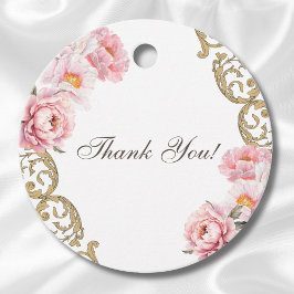 Etiquetas Para Recuerdos Agradecimiento a la ducha de novias rosada rococo