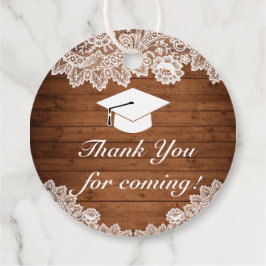 Etiquetas Para Recuerdos Agradecimiento a la graduación Rustic Wood & White