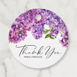 Etiquetas Para Recuerdos Agradecimiento Baby Shower Flores de Lila en Acuar