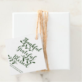Etiquetas Para Recuerdos Agradecimiento bendito verde oscuro personalizado