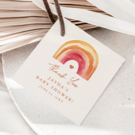 Etiquetas Para Recuerdos Agradecimiento de Baby Shower Boho Rainbow Terraco