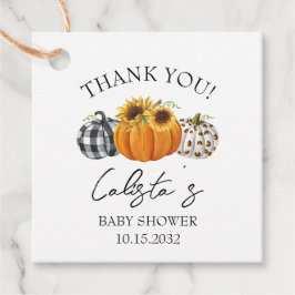 Etiquetas Para Recuerdos Agradecimiento de Baby Shower de Otoño Calabaza y 