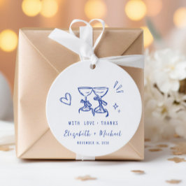 Etiquetas Para Recuerdos Agradecimiento de boda caprichoso azul crema dibuj