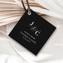 Etiquetas Para Recuerdos Agradecimiento de Boda con Monograma y Ampersand