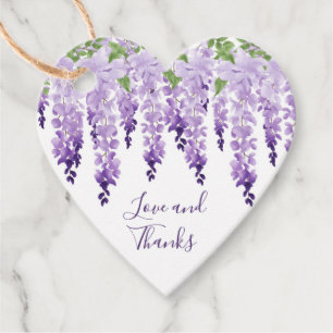 Etiquetas Para Recuerdos Agradecimiento de Boda con Wisteria Acuarela