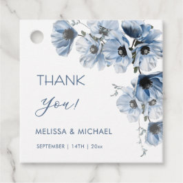 Etiquetas Para Recuerdos Agradecimiento de boda de flores azules