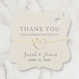 Etiquetas Para Recuerdos Agradecimiento de Boda de Marfil y Dorado